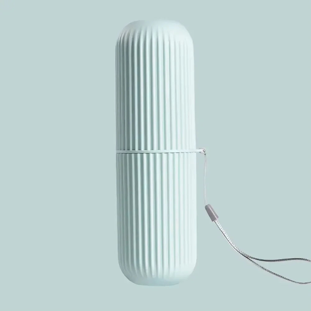 Travel Toothbrush Storage Box Vertical Stripe Portable Mouthwash Cup Brushing Cup Toothware Box Toothpaste Storage Cartridge