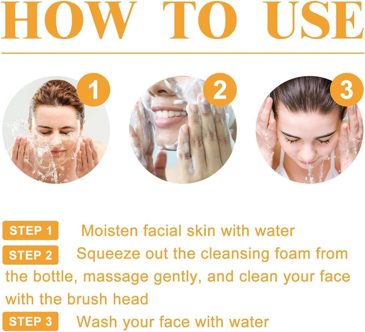 Turmeric Facial Cleanser, 2PCS Turmeric Facial Wash, Turmeric Foaming Cleanser for All Skin, Turmeric Kojic Acid Foaming Cleanser, Yellow