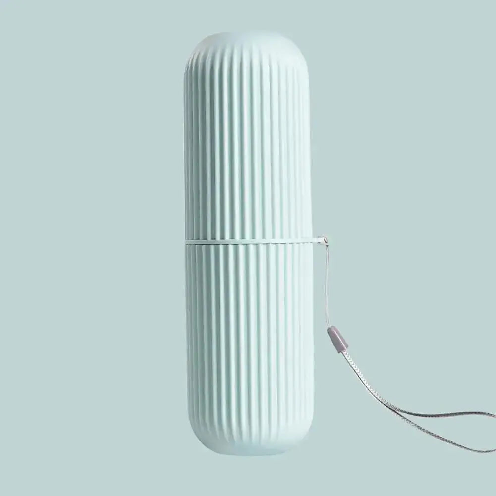 Travel Toothbrush Storage Box Vertical Stripe Portable Mouthwash Cup Brushing Cup Toothware Box Toothpaste Storage Cartridge
