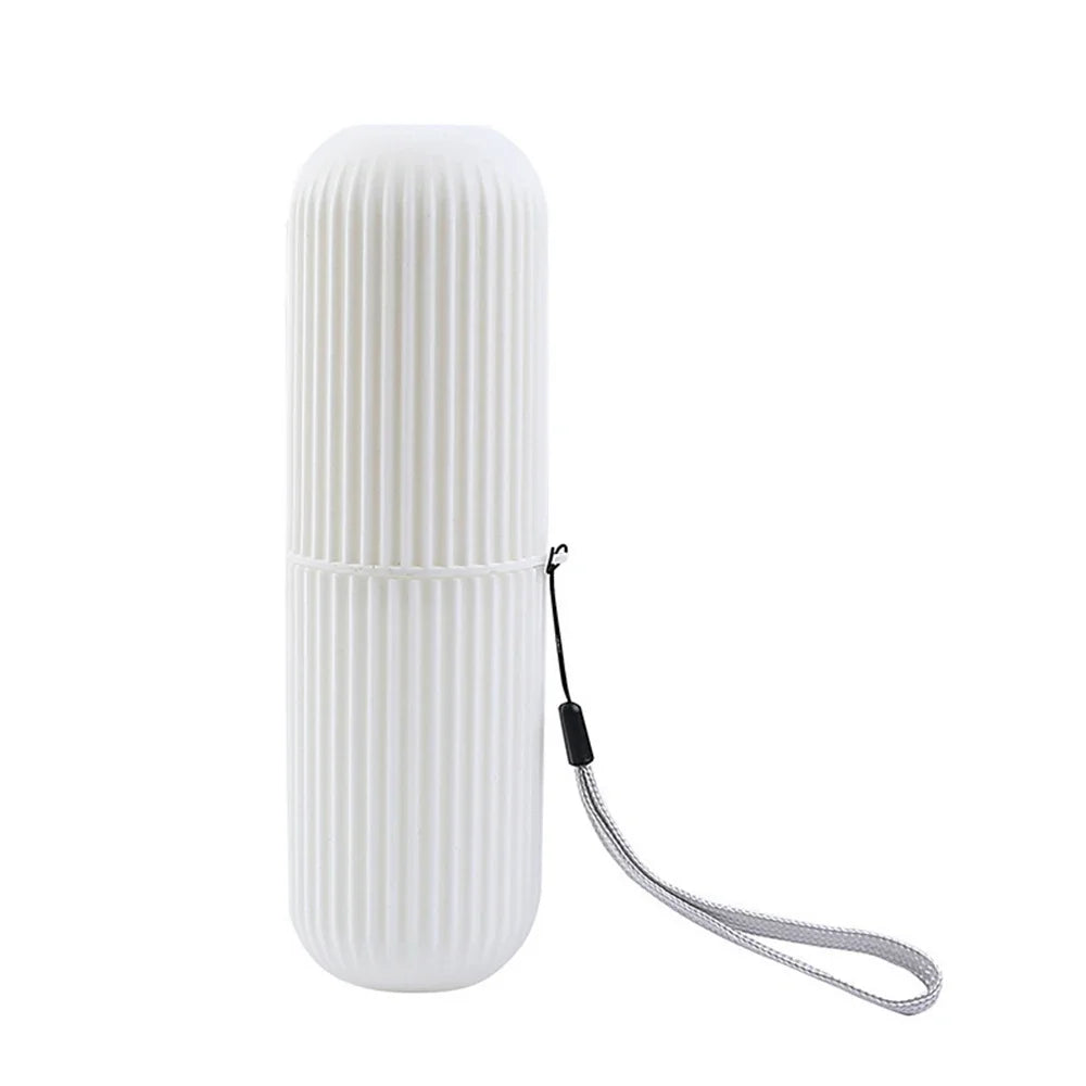 Travel Toothbrush Storage Box Vertical Stripe Portable Mouthwash Cup Brushing Cup Toothware Box Toothpaste Storage Cartridge