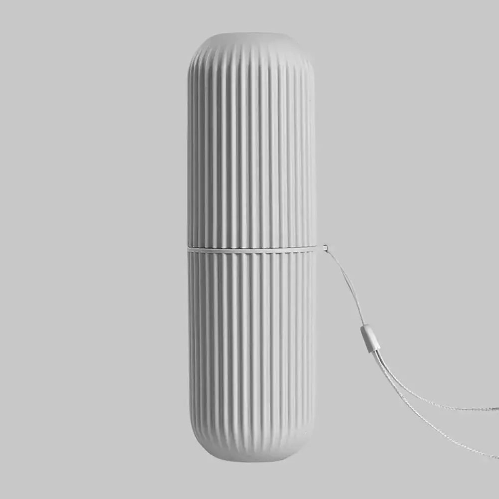 Travel Toothbrush Storage Box Vertical Stripe Portable Mouthwash Cup Brushing Cup Toothware Box Toothpaste Storage Cartridge