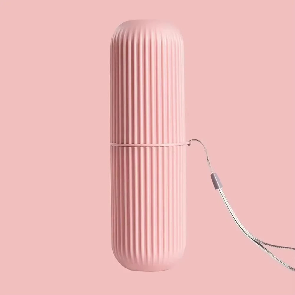 Travel Toothbrush Storage Box Vertical Stripe Portable Mouthwash Cup Brushing Cup Toothware Box Toothpaste Storage Cartridge